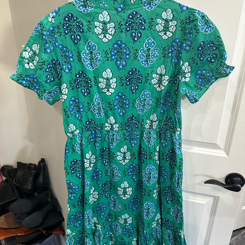 J. Crew Factory Green and Blue Floral Midi Dress - Picture 3 of 3
